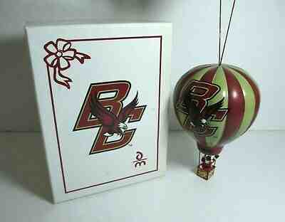 Danbury Mint Boston College Baldwin Eagle Santa Hot Air Balloon Ornament w/ Box