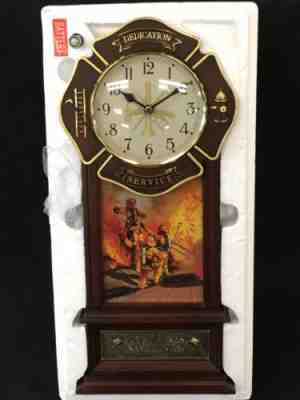 DANBURY Mint - THE FIREFIGHTERS 18" CLOCK - Fight Fires Saves Lives Dedication 