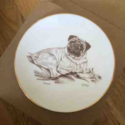 Laurelwood Pug Plates Approximately 8 1/2"  All different 1984-2003 (12plates)