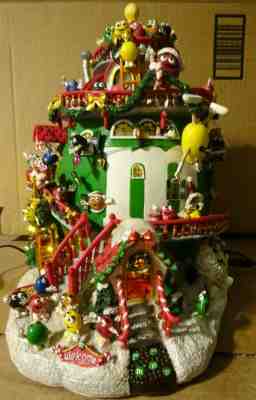 Rare M&M's Christmas House Danbury Mint Holiday Collectible Figure Lights Up 