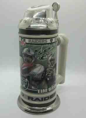 RARE Danbury Mint TIM BROWN Oakland Raiders Collectors Stein Coliseum OOP old 