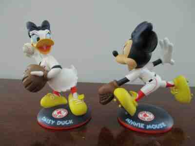 Danbury Mint Minnie Mouse and Daisy Duck MLB Boston Red Sox Figurines