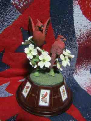 DANBURY MINT - Spring Glory Cardinal Sculpture by Bob Guge - Includes Stamps