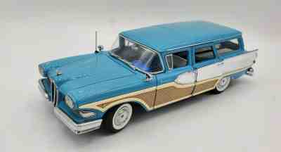 1958 Ford Edsel Bermuda Station Wagon in Horizon Blue Danbury Mint 1:24 Diecast