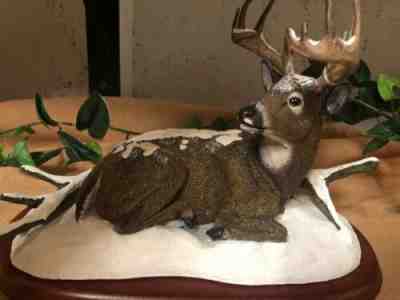 Danbury Mint Deer Sculpture Winter Stag By Bob Travers 