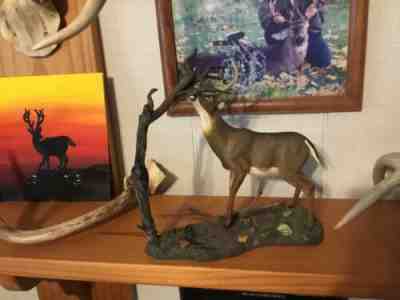 Danbury Mint White Tail Deer Figurine " Leaving His Mark”Curtis Christensen
