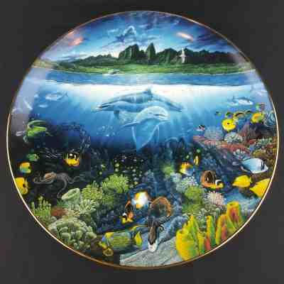 Dolphins Decorative Collectible Plate Anahola Underwater Paradise Danbury Mint