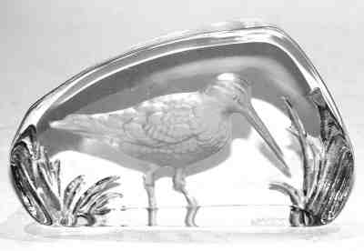 Wedgewood Crystal Sandpiper Paperweight Made in England For The Danbury Mint 