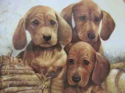 DANBURY MINT COLLECTORS PLATE" SOUTH PAWS" PUPPY PALS' DACHSHUNDS #A317 c)1989
