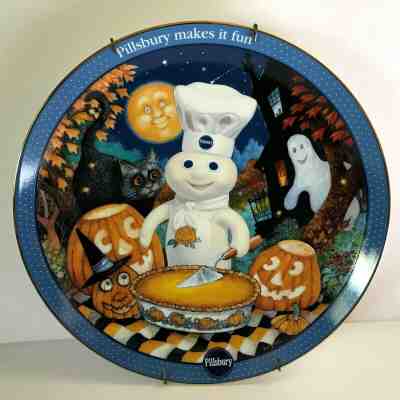 Pillsbury Doughboy Danbury Mint Plate Halloween Pumpkin Pals Baking Buddies Bell