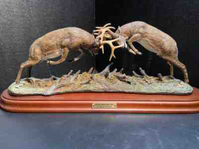 Dueling Bucks Buck Statue Danbury Mint James Stafford