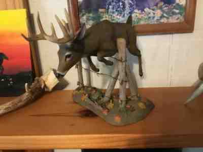 Danbury Mint White Tail Deer Figurine " Out Of Bounds" Curtis Christensen