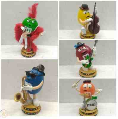 SET OF 5 M&M'S DANBURY MINT FIGURES ROCK BAND MIB RED GREEN ORANGE YELLOW BLUE