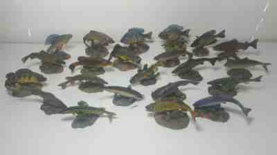 Danbury Mint Fish Figurines Bass Trout Crappie Catfish and others lot of 22