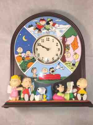 Peanuts "Four Seasons" Clock - Vintage ~ Danbury Mint - Rare Snoopy EUC