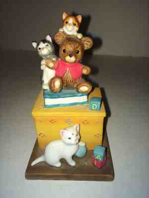 "Grin and Bear It " Cute Cats! by Danbury Mint Porcelain Figurine