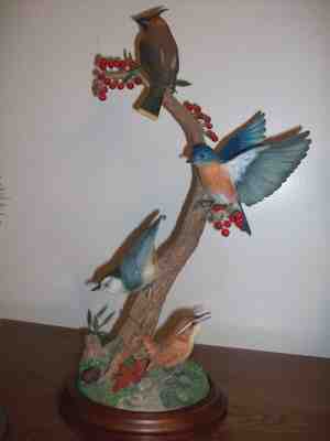 DANBURY MINT 2001 NATIONAL GEOGRAPHIC "AUTUMN SYMPHONY" BIRD FIGURINE  