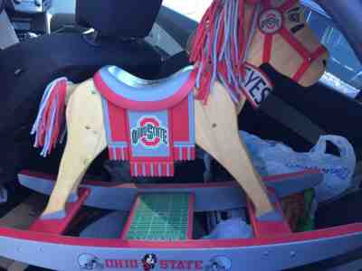 Danbury Mint Wooden Rocking Horse Ohio State Buckeyes Rare
