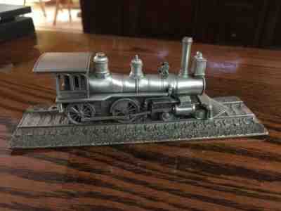PEWTER TRAIN UNION PACIFIC 119 STEAM LOCOMOTIVE WITH TRACK BOX DANBURY Mint 1:89