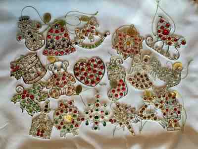 Danbury Mint Dazzling Crystal Christmas Ornaments (lot of 18)