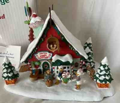 Danbury Mint NIB Disney Donald And Daisy Duck Christmas Candy Cottage