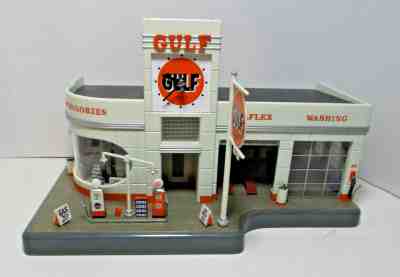 Danbury Mint Gulf Gas Service Station Clock & Diorama 1:48 Fully Functional