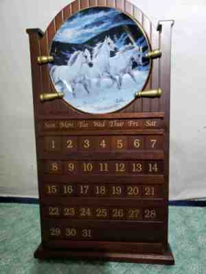 Horses For All Seasons Perpetual Calendar Plates & Holder Chris Cummings Wild 