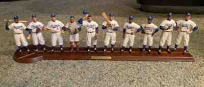 The 1955 Brooklyn Dodgers Baseball Team Statues Danbury Mint Condition 