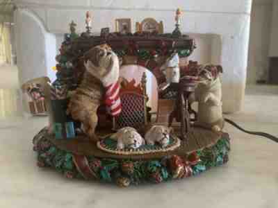 Danbury Mint  English Bulldog  A Cozy Christmas Eve Figurine Christmas