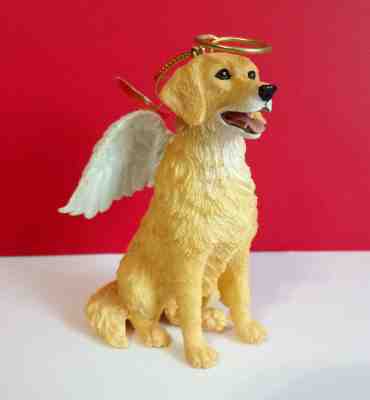 Danbury Mint PAW-FECT ANGEL A Golden Retriever Holiday Christmas Ornament 