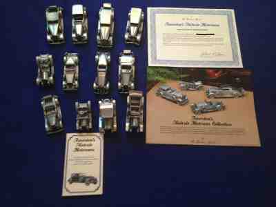 Danbury Mint  America's Historic Motorcars  Pewter Car Collection Lot of 12 