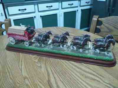 THE BUDWEISER CLYDESDALES - 2001 DANBURY MINT - ANHEUSER-BUSCH - BEER WAGON NICE