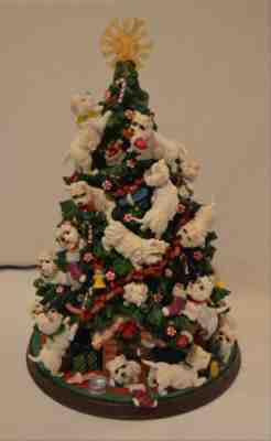 Danbury Mint Westie West Highland Terrier Dog Lighted Christmas Tree Figurine