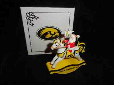 Danbury Mint Iowa Hawkeyes Rockin' Santa 2008 Rocking Horse Ornament