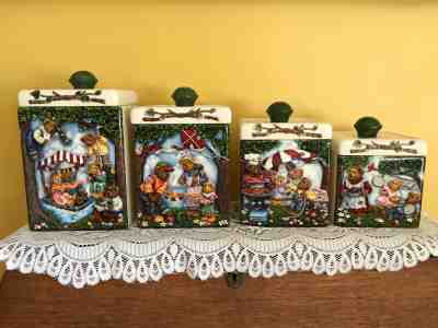 Danbury Mint Boyd's Bears Canister Collection SET of 4 RARE HTF