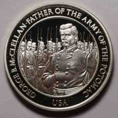 Danbury Mint McClellan Potomac Army Commemorative Silver Round Sterling 30.5g