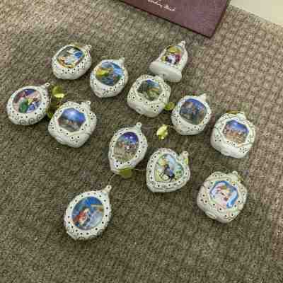  Danbury Mint Nativity Illuminated Christmas Ornaments Set of 12