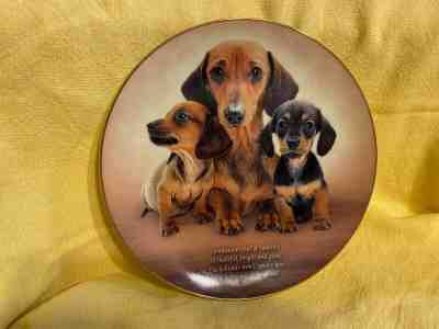 Danbury Mint Dachshund Dog Collector Plate - Companions