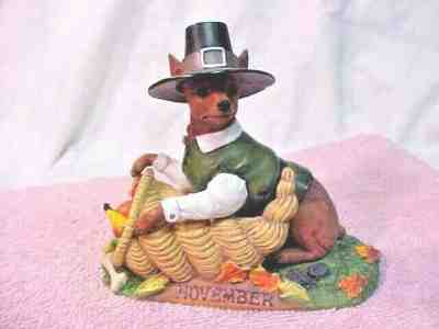 Danbury Mint November Miniature Pinscher Min Pin Dog Calendar Figurine Of Month