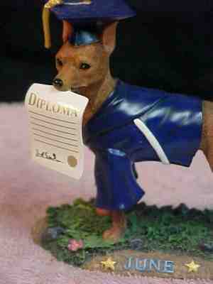 Danbury Mint June Miniature Pinscher Min Pin Dog Calendar Figurine Of Month