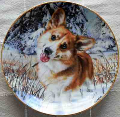 Snow Buddy by Rick Garland Pembroke Welsh Corgi Collector Plate - Danbury Mint