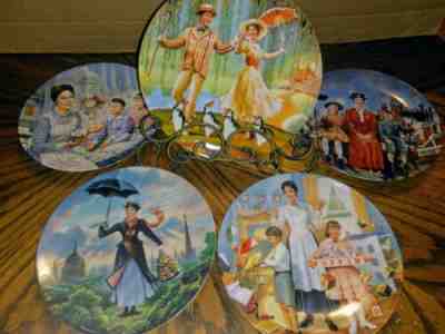 Mary Poppins Set Of Five Collector Plates first,second, third,fifth,six issue