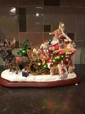 Danbury Mint Sheltie Christmas Sleigh Shetland Sheepdog - RARE