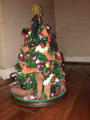 DANBURY MINT DACHSHUND CHRISTMAS TREE WITH LIGHTS ***SEE DESCRIPTION***