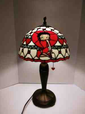 Betty Boop stained glass lamp by Danbury Mint rare retired 2005 collectable