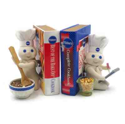 Vintage Pillsbury Doughboy Cookbook Bookends From Danbury Mint 7.5 Inch