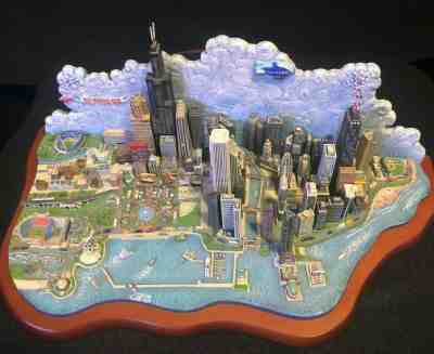 CHICAGO SKYLINE - THE DANBURY MINT- "THE SPIRIT OF CHICAGO" CHI-TOWN COLLECTIBLE