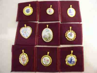 Lot of 9 pendants from World's Greatest Porcelain Houses by Danbury Mint