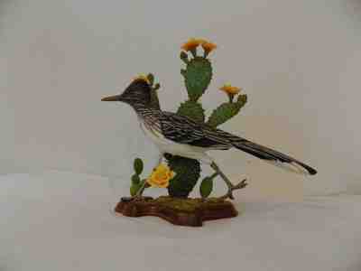 Danbury Mint Texas Spirit Bob Guge Rare Hand Painted Figurine Cactus Roadrunner