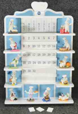 Pillsbury Dough Boy Perpetual Calendar With 12 Figurines Danbury Mint 1997